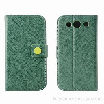 Leather Mobile Phone Cases for Samsung Galaxy S3 (i9300), with Magnetic Flap, OEM Orders Welcomed